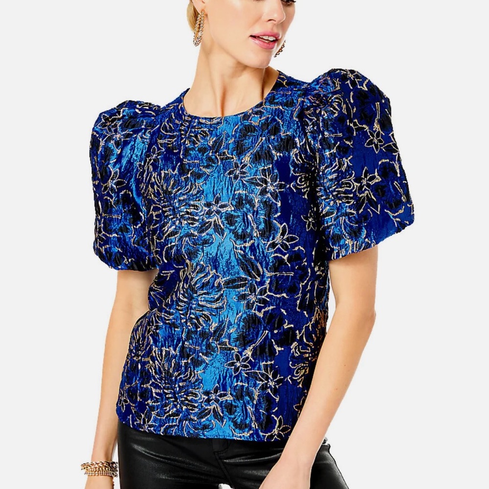 Lilly Pulitzer Elegant Blue Floral Women's Top